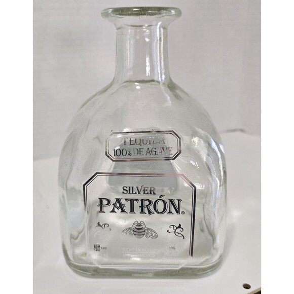 Patron Silver Tequila Bottle EMPTY 750ml Collectible Bar Decor - No Cork - Picture 1 of 5